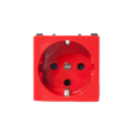 Розетка электрическая 2К+З, с защитн. шторками и механич. блокировкой, красная, SPL 200002