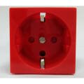Розетка электрическая 2К+З, с защитными шторками, красная, SPL 200014