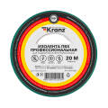 Изолента ПВХ профессиональная, 0.18х19 мм, 20 м, зеленая, KRANZ, KR-09-2803