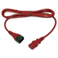 Кабель электропитания (сетевой) 3х1мм², 10А, C13-C14, красный, 3м, Hyperline PWC-IEC13-IEC14-3.0-RD