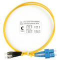 Шнур оптический SC/UPC-FC/UPC, SM, 1м, LSZH, Duplex, желтый, Cabeus FOP(d)-9-SC-FC-1m