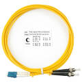 Шнур оптический LC/UPC-ST/UPC, SM, 3м, LSZH, Duplex, желтый, Cabeus FOP(d)-9-LC-ST-3m