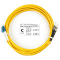 Шнур оптический LC/UPC-ST/UPC, SM, 5м, LSZH, Duplex, желтый, Cabeus FOP(d)-9-LC-ST-5m