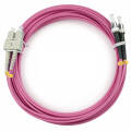 Шнур оптический SC/UPC-ST/UPC, MM, 50/125, 5м, LSZH, Duplex, маджента, Cabeus FOP-50-OM4-SC-ST-5m