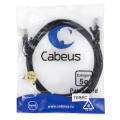 Патч-корд UTP 4 пары, Кат.5е, 2xRJ45, PVC, 1.5м, черный, Cabeus PC-UTP-RJ45-Cat.5e-1.5m-BK