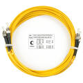 Шнур оптический ST/UPC-ST/UPC, SM, 7м, LSZH, Duplex, желтый, Cabeus FOP(d)-9-ST-ST-7m