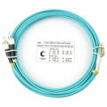 Шнур оптический LC/UPC–FC/UPC, МM, 50/125, OM3, 5м, LSZH, Duplex, бирюз., Cabeus FOP-50-LC-FC-5m