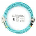 Шнур оптический SC/UPC–FC/UPC, МM, 50/125, OM3, 5м, LSZH, Duplex, бирюз., Cabeus FOP-50-SC-FC-5m