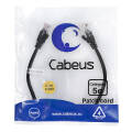 Патч-корд UTP 4 пары, Кат.5е, 2xRJ45, PVC, 0.3м, черный, Cabeus PC-UTP-RJ45-Cat.5e-0.3m-BK