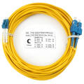 Шнур оптический LC/UPC-SC/UPC, SM, 25м, LSZH, Duplex, желтый,Cabeus FOP(d)-9-LC-SC-25m