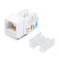 Вставка Keystone Jack RJ-45(8р8с), Кат.5e, 110, белая, со стяжкой, Cabeus KJ-RJ45-Cat.5e-90-SW