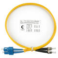 Шнур оптический SC/UPC-ST/UPC, SM, 1.5м, LSZH, Duplex, желтый, Cabeus FOP(d)-9-SC-ST-1,5m