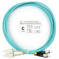 Шнур оптический SC/UPC–FC/UPC, МM, 50/125, OM3, 3м, LSZH, Duplex, бирюз., Cabeus FOP-50-SC-FC-3m