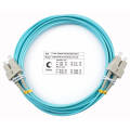 Шнур оптический SC/UPC–SC/UPC, МM, 50/125, OM3, 7м, LSZH, Duplex, бирюз., Cabeus FOP-50-SC-SC-7m