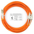 Шнур оптический LC/UPC-SC/UPC, МM, 62.5/125, 15м, LSZH, Duplex, оранж., Cabeus FOP-62-LC-SC-15m