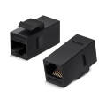 Адаптер проходной Keystone, Кат.6, UTP, тип RJ45-RJ45, черный, Cabeus CA-KJ-8p8c-C6