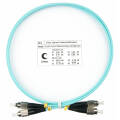 Шнур оптический FC/UPC – FC/UPC, МM, 50/125, OM3, 1м, LSZH, Duplex, бирюз., Cabeus FOP-50-FC-FC-1m