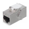 Адаптер проходной, Кат.6a, FTP, тип RJ45-RJ45, серый, Cabeus CA-8p8c-C6a-SH