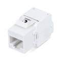 Вставка Keystone Jack RJ-45(8р8с), Кат.6а, без Toolless, белая, Cabeus KJ-RJ45-Cat.6A-180-Toolless