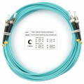 Шнур оптический ST/UPC–ST/UPC, МM, 50/125, OM3, 5м, LSZH, Duplex, бирюз., Cabeus FOP-50-ST-ST-5m