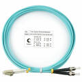 Шнур оптический LC/UPC–ST/UPC, МM, 50/125, OM3, 3м, LSZH, Duplex, бирюз., Cabeus FOP-50-LC-ST-3m