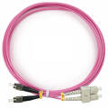 Шнур оптический SC/UPC-FC/UPC, MM, 50/125, 2м, LSZH, Duplex, маджента, Cabeus FOP-50-OM4-SC-FC-2m