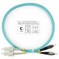 Шнур оптический SC/UPC - FC/UPC, МM, 50/125, OM3, 1м, LSZH, Duplex, бирюз., Cabeus FOP-50-SC-FC-1m