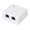 Розетка компьютерная RJ-45, Кат.5е, экран, двойн, внеш, Dual IDC, белая, WRline WR-WS-8P8C-C5E-SH-2