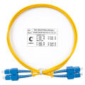 Шнур оптический SC/UPC-SC/UPC, SM, 1м, Duplex, желтый, Cabeus FOP(d)-9-SC-SC-1m