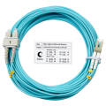 Шнур оптический LC/UPC-SC/UPC, МM, 50/125, OM3, 15м, Duplex, бирюз., Cabeus FOP-50-LC-SC-15m