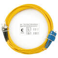 Шнур оптический SC/UPC-ST/UPC, SM, 10м, Duplex, желтый, Cabeus FOP(d)-9-SC-ST-10m