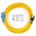 Шнур оптический SC/UPC-FC/UPC, SM, 25м, Duplex, желтый, Cabeus FOP(d)-9-SC-FC-25m