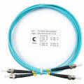 Шнур оптический ST/UPC-ST/UPC, МM, 50/125, OM3, 2м, Duplex, бирюз., Cabeus FOP-50-ST-ST-2m