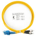 Шнур оптический SC/UPC-FC/UPC, SM, 2м, Duplex, желтый, Cabeus FOP(d)-9-SC-FC-2m