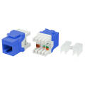 Вставка Keystone Jack RJ-45(8P8C), Кат.5e, тип 180 град., синяя, Hyperline KJ8-8P8C-C5e-180-BL