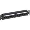 Патч-панель 1U, 10'', 12хRJ45, UTP, кат.6, Dual IDC, черная, ITK PP12-1UC06U-D05-10