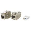 Вставка Keystone Jack RJ-45(8P8C),  Кат.6а, ЭКРАН, тип 180гр, белая, Hyperline KJ8-8P8C-C6A-180-TLS-SH-F-WH