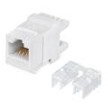 Вставка Keystone Jack RJ-45(8р8с), Кат.6, Dual IDC, белая, Cabeus KJ-RJ45-Cat.6-180 Degree