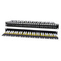 Патч-панель 1U, 19'', 24хRJ45, UTP, кат.6a, Dual IDC, Hyperline PP2-19-24-8P8C-C6A-110D