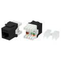 Вставка Keystone Jack RJ-45(8P8C), Кат.5e, тип 180 град., черная, Hyperline KJ8-8P8C-C5e-180-BK