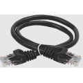 Патч-корд UTP 4 пары, Кат.5е, 2хRJ45, 0,5м, черный, PVC, GENERICA PC09-C5EU-05M-G