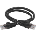 Патч-корд UTP 4 пары, Кат.5е, 2хRJ45, 1м, черный, LSZH, ITK PC09-C5EUL-1M