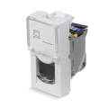 Вставка Mosaic Keystone Jack RJ-45(8р8с), Кат.6a, белая, Cabeus KJ-RJ45-Cat.6a-SH-180T-FP-L-22,5