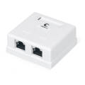 Розетка компьютерная RJ-45, кат.6, экран., двойная, внешняя, Cabeus WS-8P8C-Cat.6-SH-2