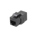 Адаптер проходной RJ45-RJ45(8p8c), Кат.6, тип Keystone Jack, черный, Hyperline CA2-KJ-C6-BK