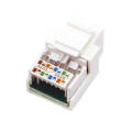 Модуль Keystone Jack RJ-45(8P8C), UTP, Кат.5e, тип 180 градусов, белый, REXANT 03-1011