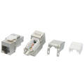 Вставка Keystone Jack RJ-45(8P8C), Кат.5е, экран., белая, Hyperline KJ9-8P8C-C5e-90-SH-F-WH