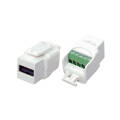 Вставка Keystone Jack USB 2.0 (Type A), ROHS, под винт, белая, Hyperline KJ1-USB-A2-SCRW-WH