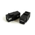 Вставка Keystone Jack USB 2.0 (Type A), ROHS, черная, Hyperline KJ1-USB-A2-BK