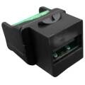 Вставка Keystone Jack USB 2.0 (Type A), ROHS, под винт, черная, Hyperline KJ1-USB-A2-SCRW-BK